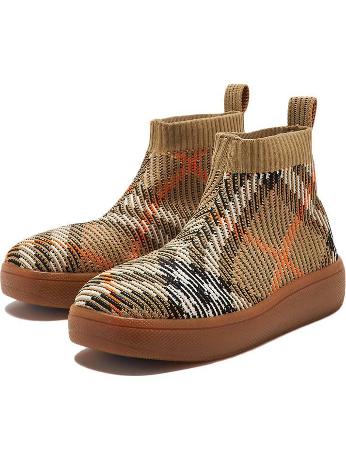 [버버리] 25SS 키즈 체크 삭스 스니커즈 베이지 8099962