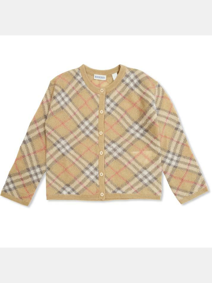 [버버리] 25SS 키즈 빈티지 체크 알파카 가디건 8100092