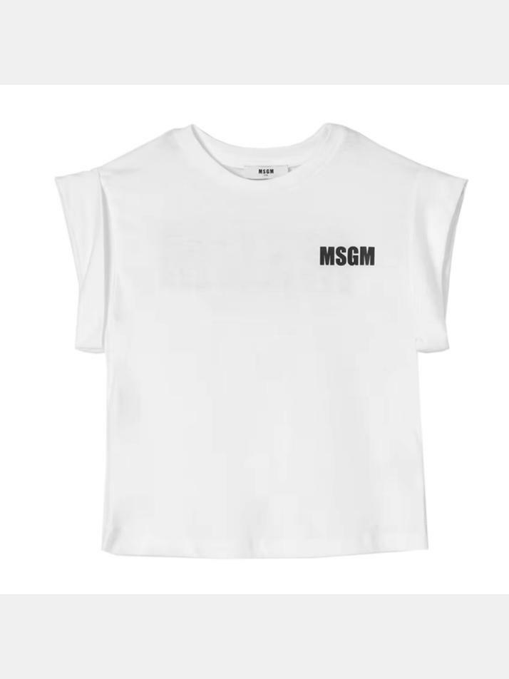 [엠에스지엠] 25SS 키즈 여성 탑 로고 티셔츠 S5MSJGTH083 001