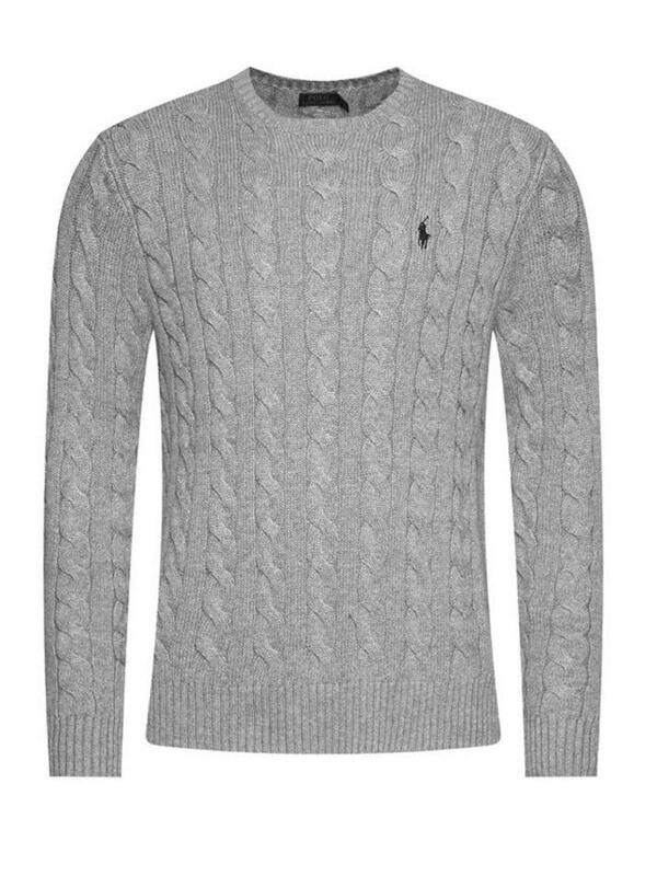 [랄프로렌] 25FW 포니 자수 케이블 니트 그레이 710775885 013