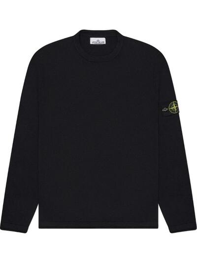 [스톤 아일랜드] 25SS 와펜 패치 니트 블랙 K1S15 5100052 S00B0 V0029