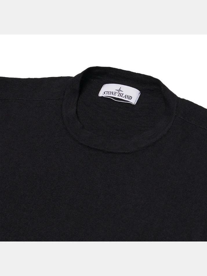 [스톤 아일랜드] 25SS 와펜 패치 니트 블랙 K1S15 5100052 S00B0 V0029