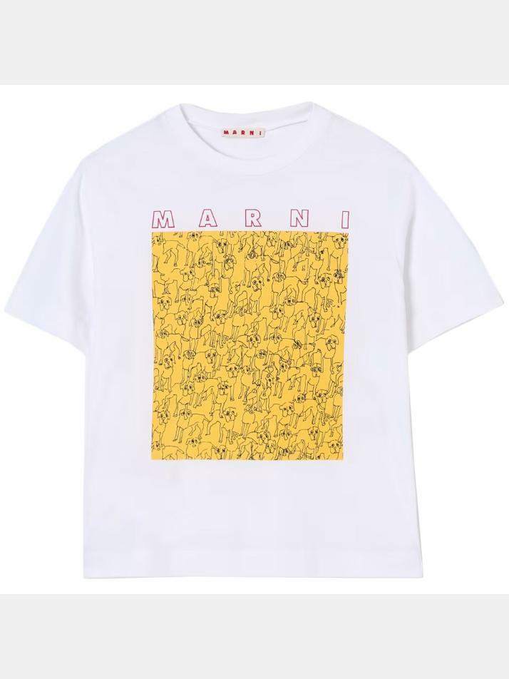 [마르니] 25SS 키즈 여성 그래픽 티셔츠 M01414 M00SG 0M10A