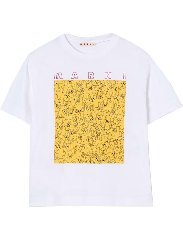 [마르니] 25SS 키즈 여성 그래픽 티셔츠 M01414 M00SG 0M10A