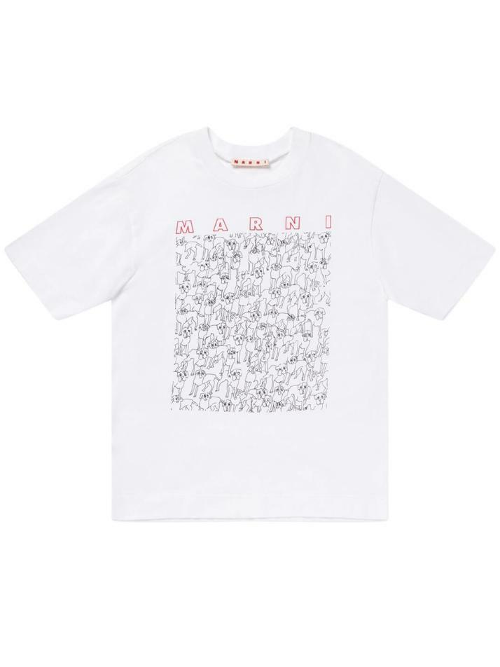[마르니] 25SS 키즈 여성 그래픽 티셔츠 M01414 M00SG 0M100