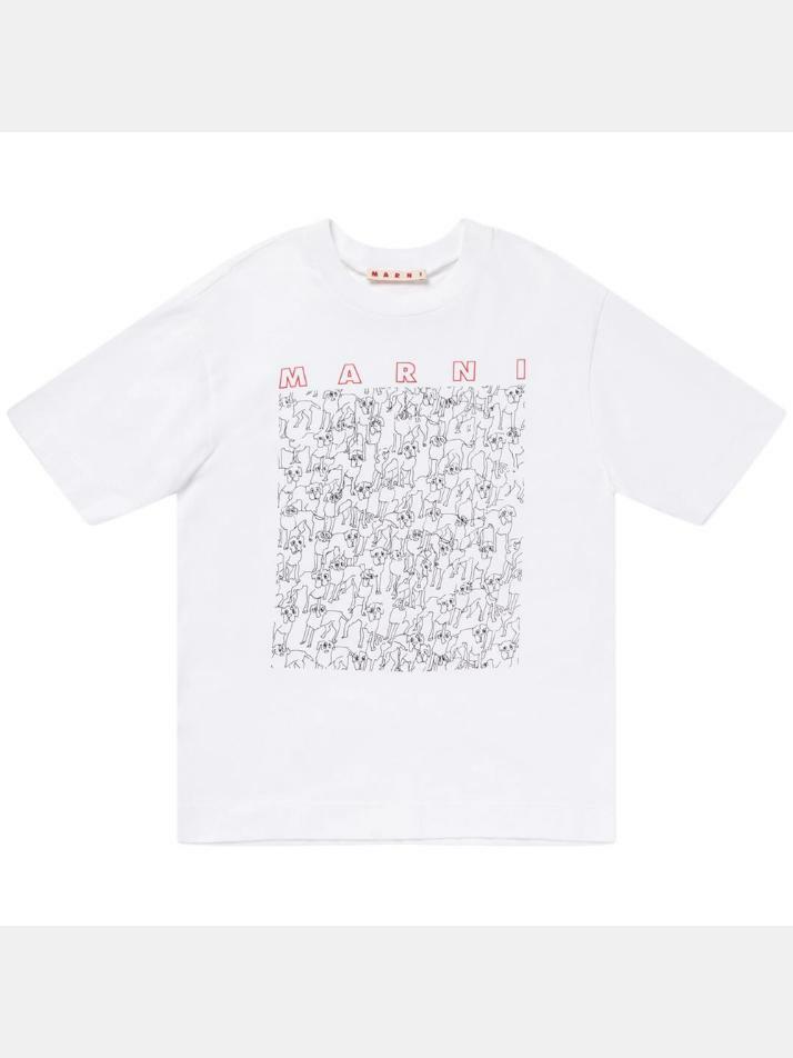 [마르니] 25SS 키즈 여성 그래픽 티셔츠 M01414 M00SG 0M100