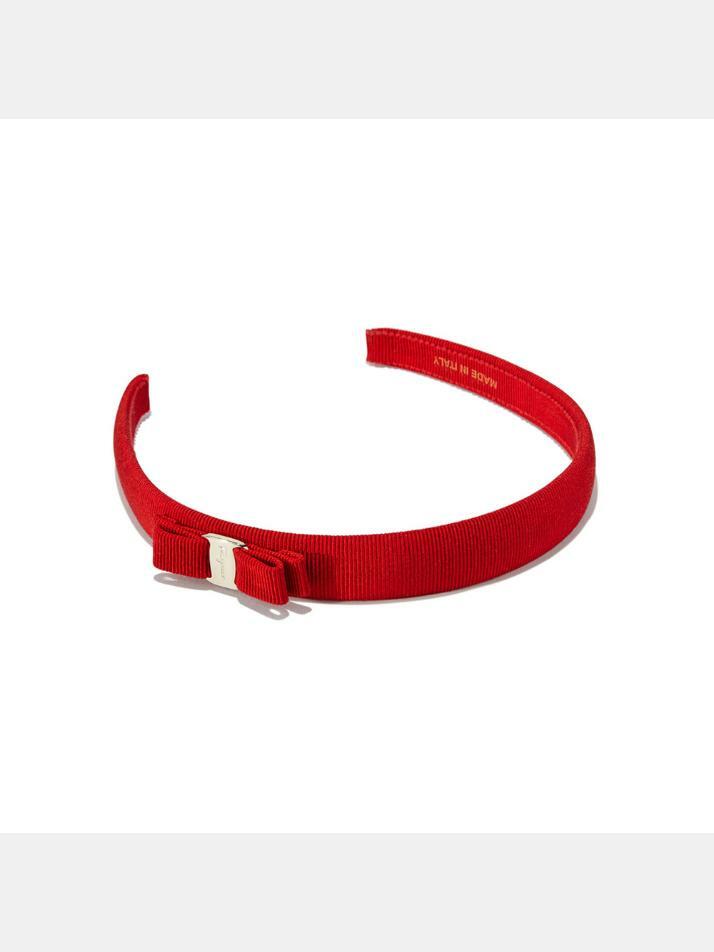 [페라가모] 25FW 금장 바라 리본 헤어밴드 레드 34-0086 0430315