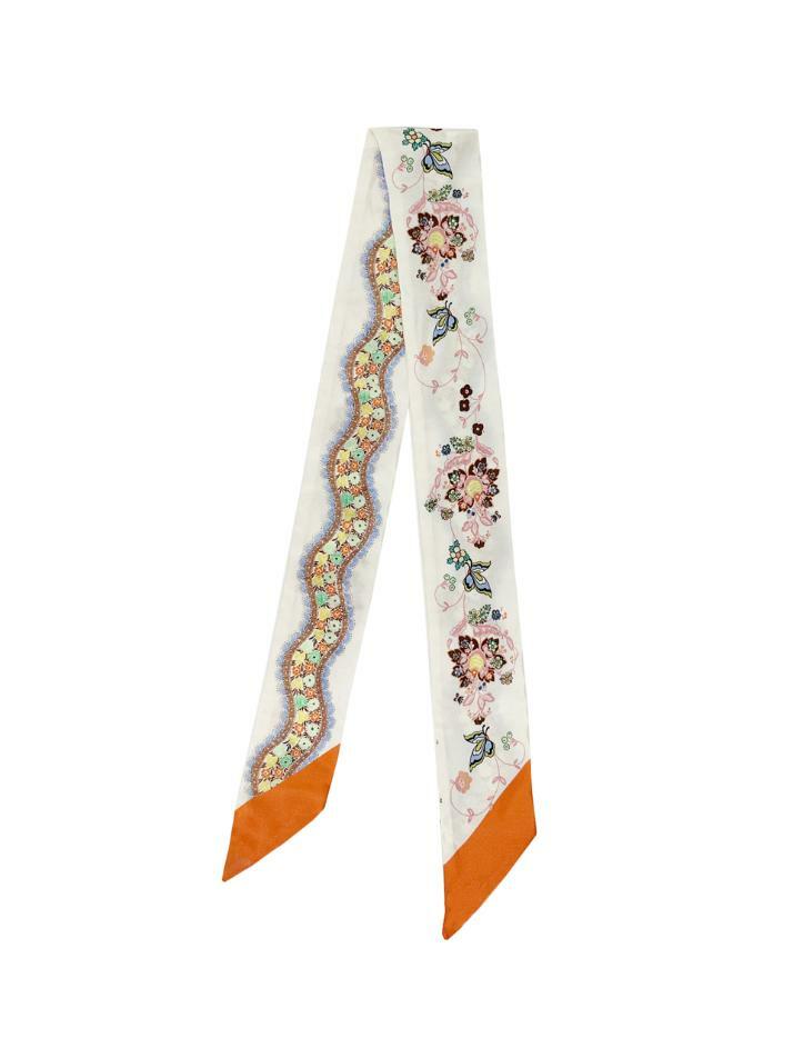 [에트로] 25FW 플로럴 실크 페이즐리나 스카프 화이트 WATA0016AK678 X0803