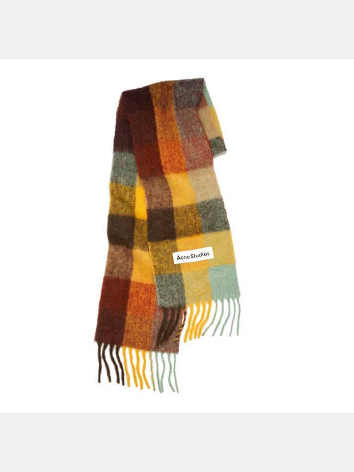 [아크네스튜디오] 25FW 시그니처 로고 패치 체크 머플러 멀티 CA0084 BO9