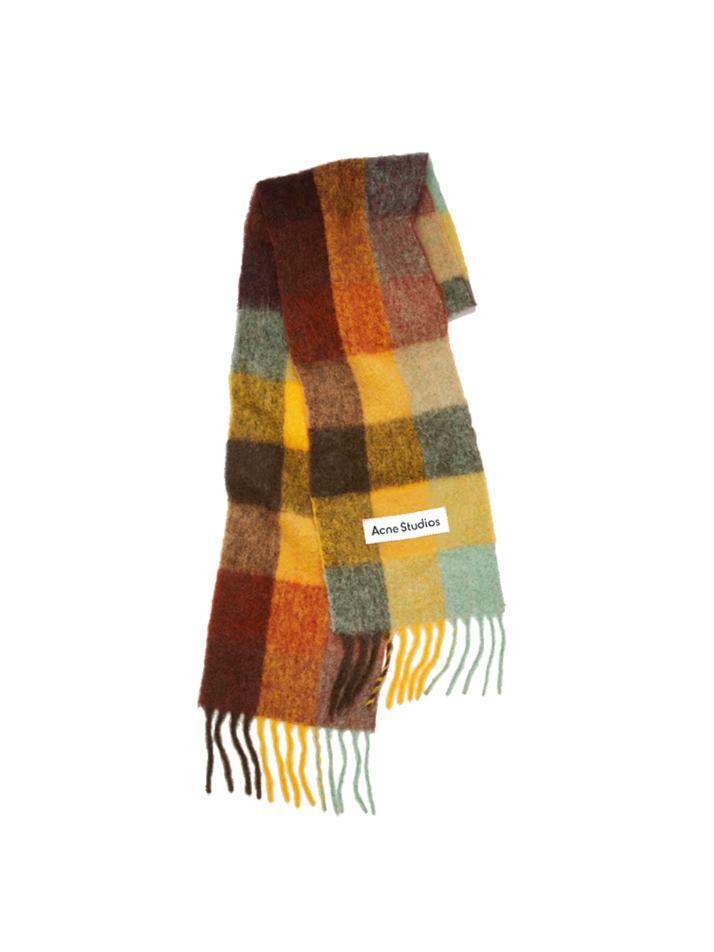 [아크네스튜디오] 25FW 시그니처 로고 패치 체크 머플러 멀티 CA0084 BO9