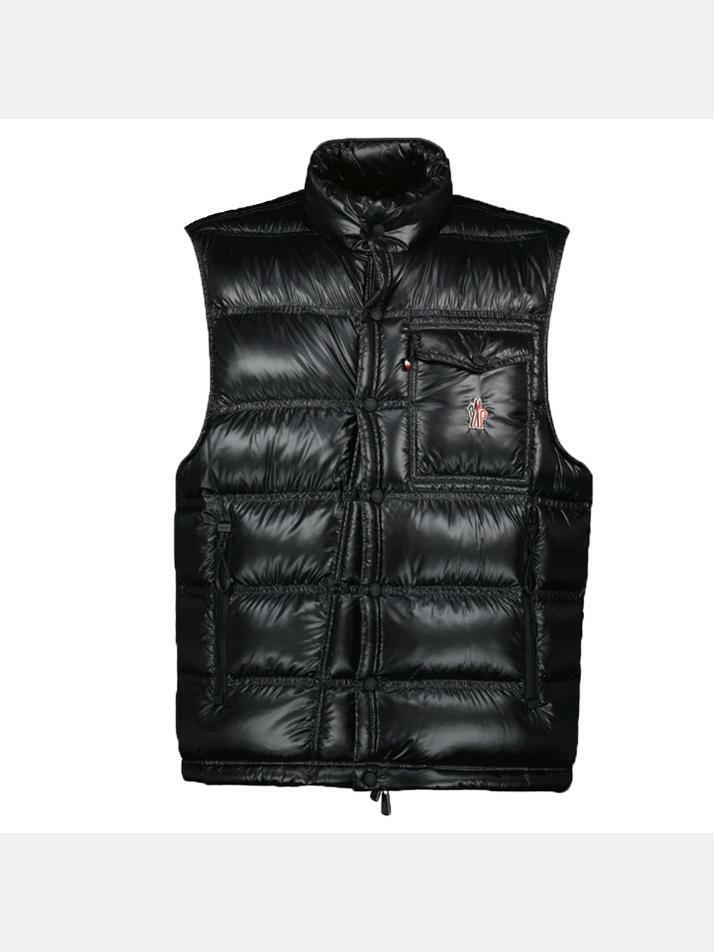 [몽클레어] 25FW NANTU 자수 로고 패치 패딩조끼 블랙 1A000 21 597X6 999