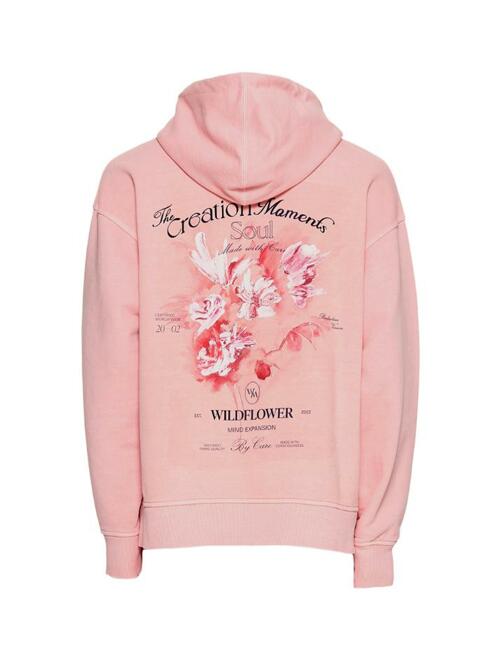 [우영미] 25FW 플라워 백로고 후드티 핑크 W251TS36 762P