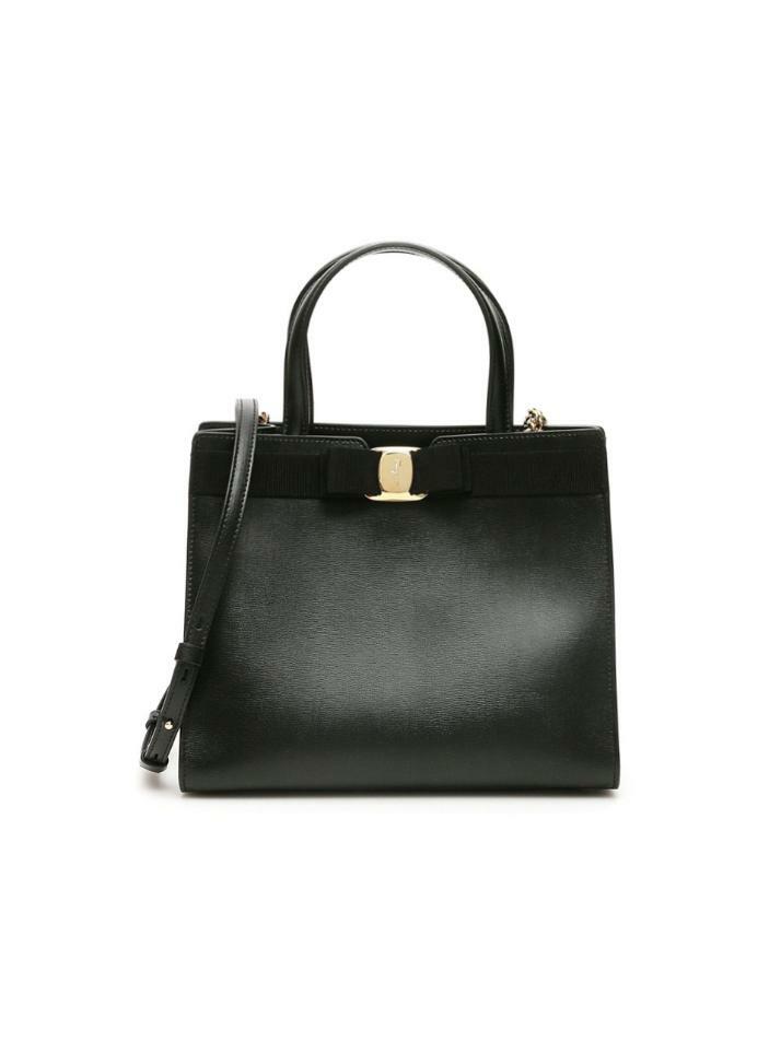 [페라가모] 25FW 뉴 바라 보우 미디움 토트/크로스백 블랙 21-I290 0734058