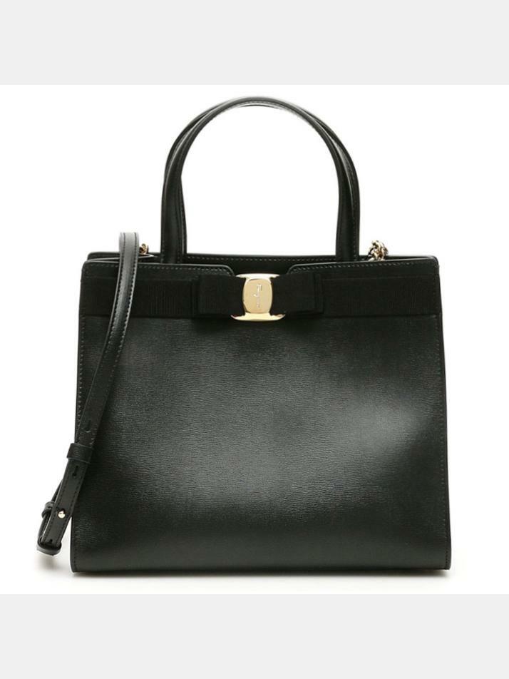 [페라가모] 25FW 뉴 바라 보우 미디움 토트/크로스백 블랙 21-I290 0734058