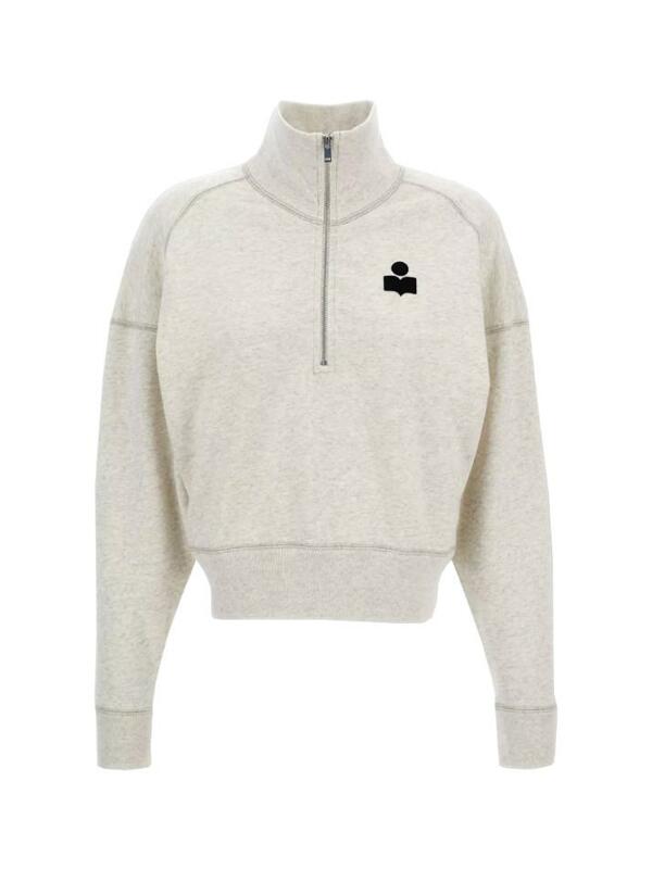 [이자벨마랑] 25FW 로스 ROSS 하이넥 반집업 맨투맨 에쿠르 SW0093FA A1M07E 23EC