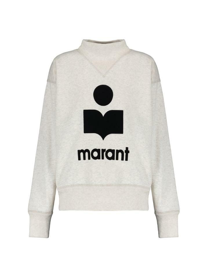 [ISABEL MARANT] 25FW 모비 MOBY 벨벳 로고 맨투맨 에쿠르 SW0003FA A1M07E 23EC
