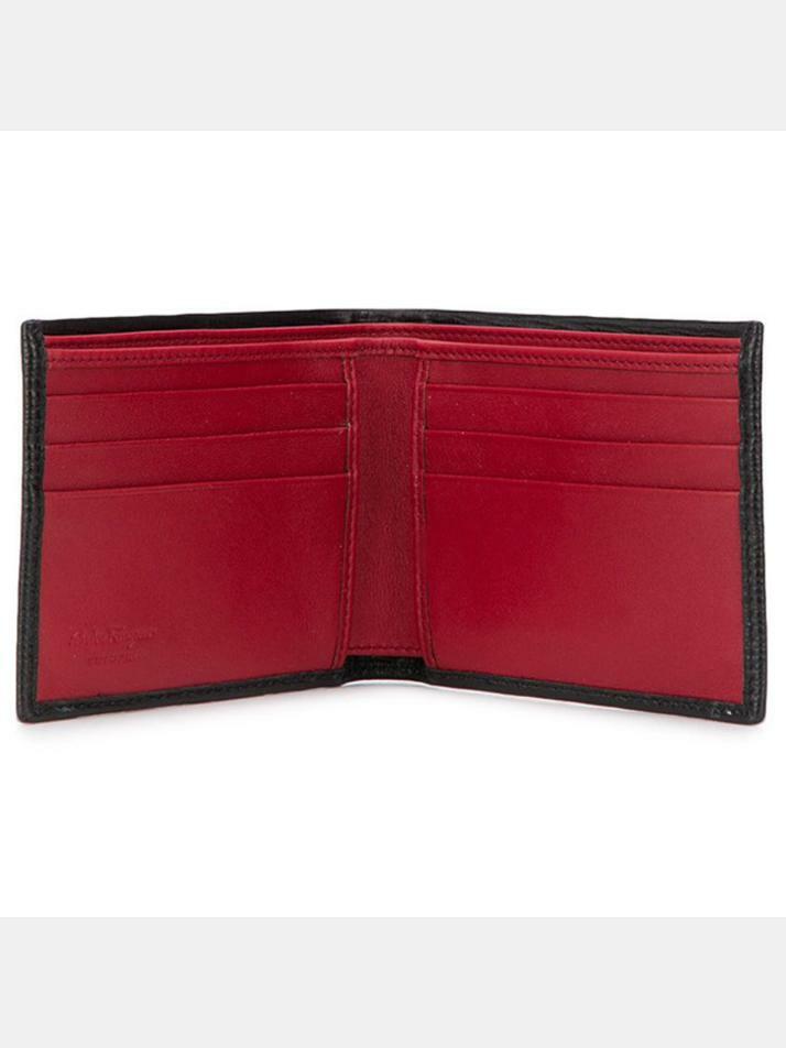 [페라가모] 25FW 더블 간치니 투톤 반지갑 블랙/레드 66-A064 0685978