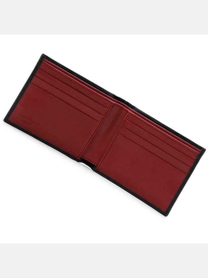 [페라가모] 메탈로고 투톤 반지갑 블랙/레드 66-7069 0692824