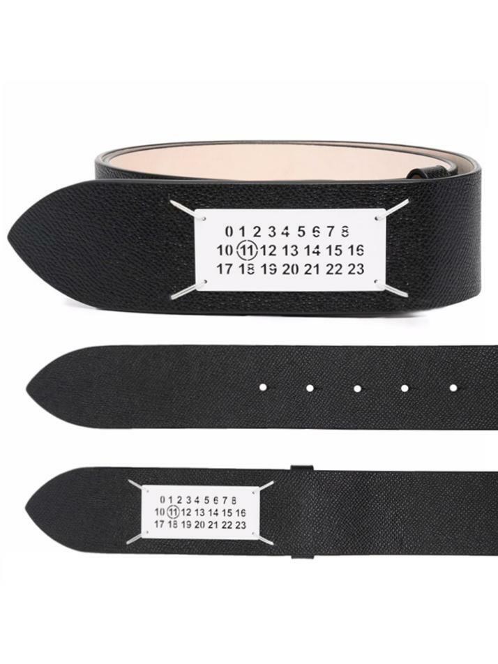 [메종 마르지엘라] 25FW 넘버링 로고 레더 벨트 블랙 SA3TP0008 P4745 T8013