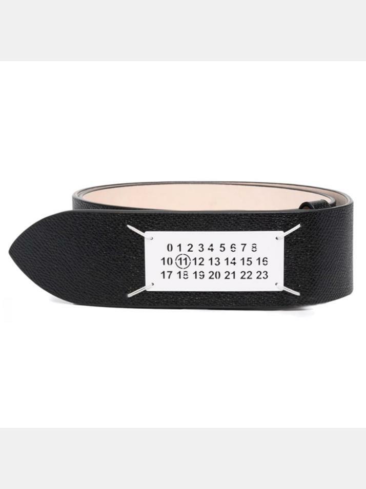[메종 마르지엘라] 25FW 넘버링 로고 레더 벨트 블랙 SA3TP0008 P4745 T8013