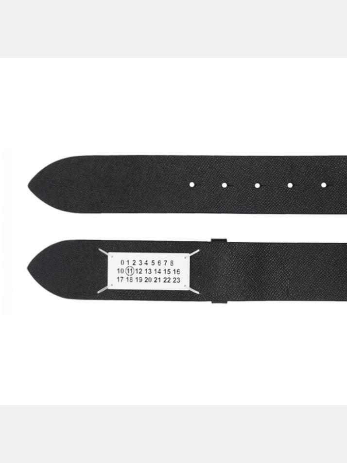 [메종 마르지엘라] 25FW 넘버링 로고 레더 벨트 블랙 SA3TP0008 P4745 T8013