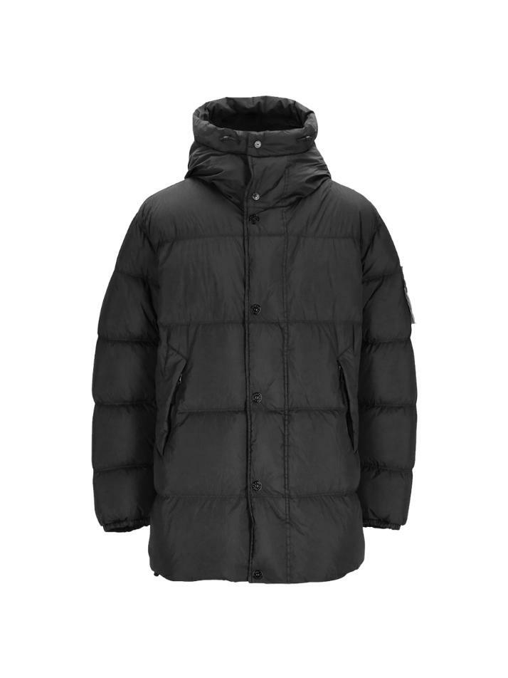 [스톤 아일랜드] 25FW 크링클랩스 후드 패딩 블랙 K2S15 4100012 S0A23 V0029