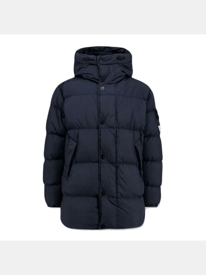 [스톤 아일랜드] 25FW 와펜 가먼트다이 크링클랩스 후드 패딩자켓 네이비 K2S15 4100012 S0A23 V0020