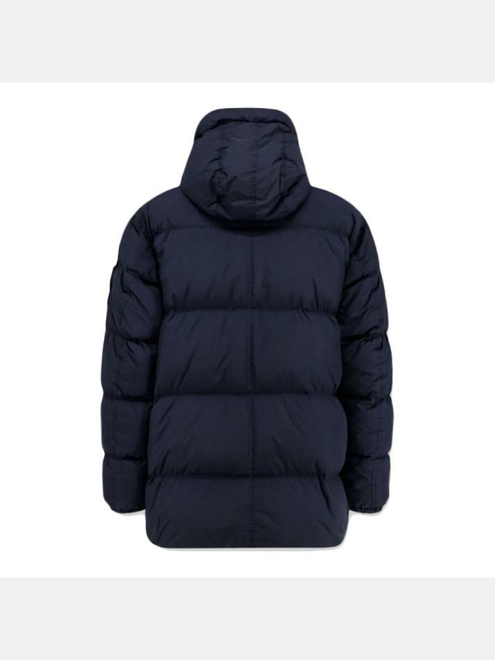 [스톤 아일랜드] 25FW 와펜 가먼트다이 크링클랩스 후드 패딩자켓 네이비 K2S15 4100012 S0A23 V0020