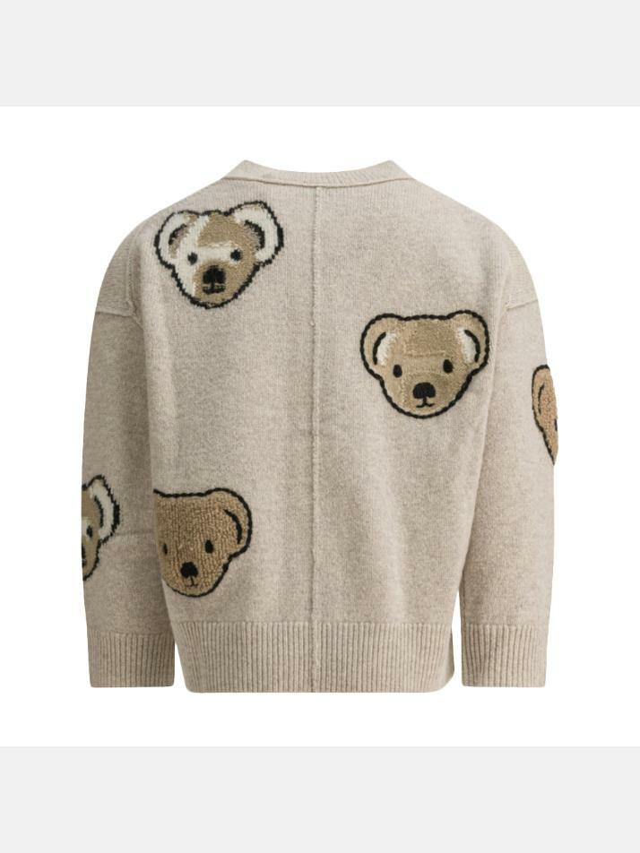 [버버리] 25FW 키즈 베어 패턴 울 가디건 아이보리 8109387