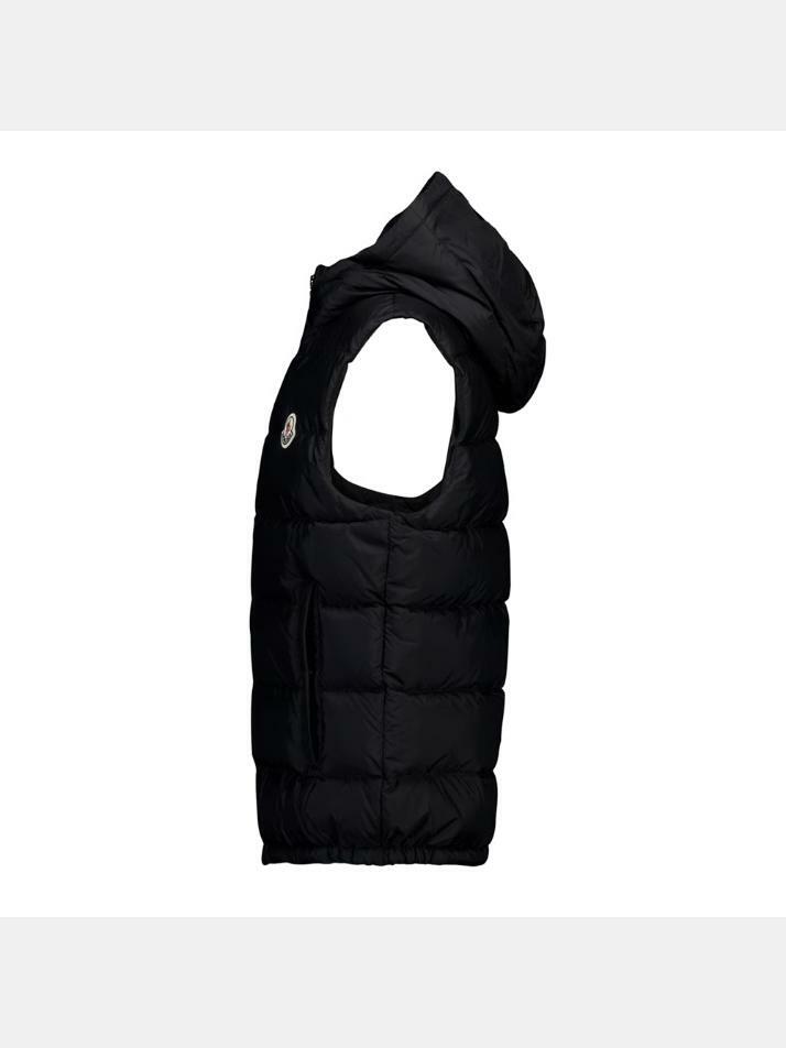 [몽클레어] 25FW 키즈 FUDO 로고 패치 패딩 조끼 블랙 1A000 29 53A5E 999