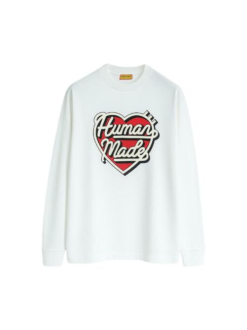 [휴먼메이드] 25FW 하트 그래픽 롱슬리브 티셔츠 화이트 HM29CS021 WHITE