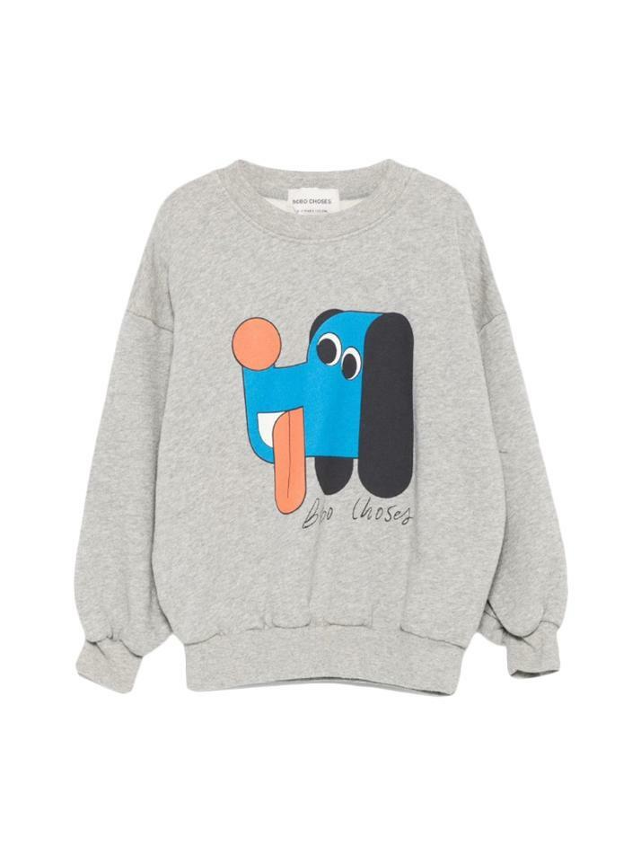 [보보쇼즈] 25FW 키즈 도그 메트 프린트 스웻셔츠 그레이 B225AC031 041