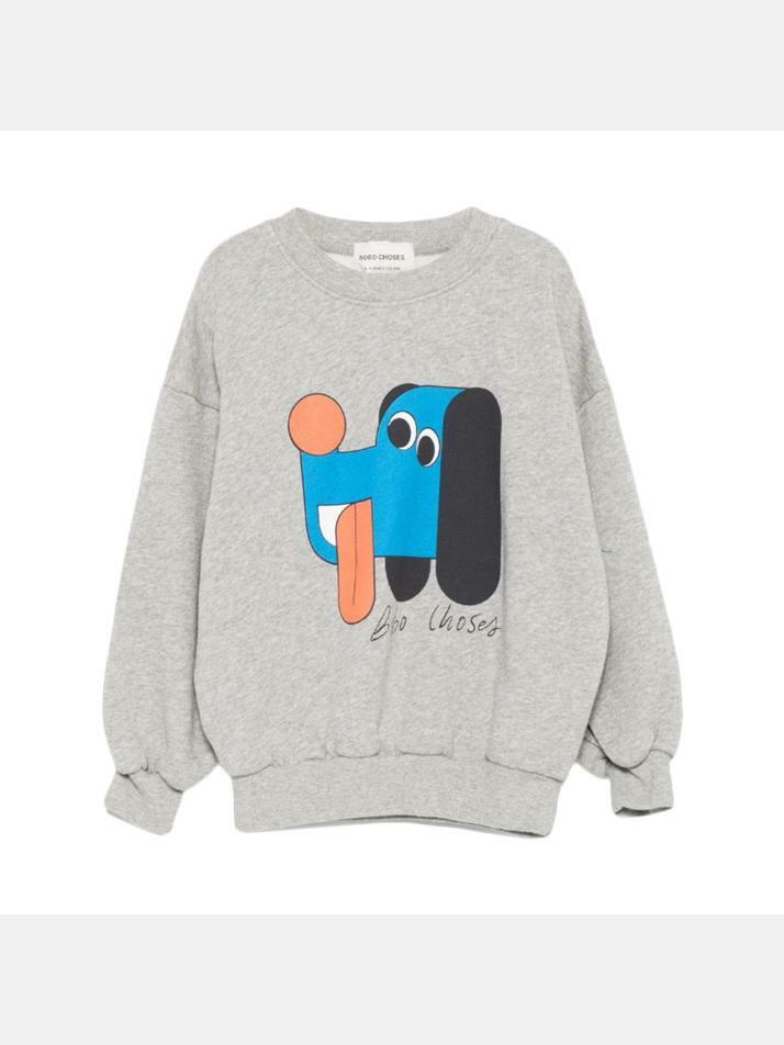 [보보쇼즈] 25FW 키즈 도그 메트 프린트 스웻셔츠 그레이 B225AC031 041