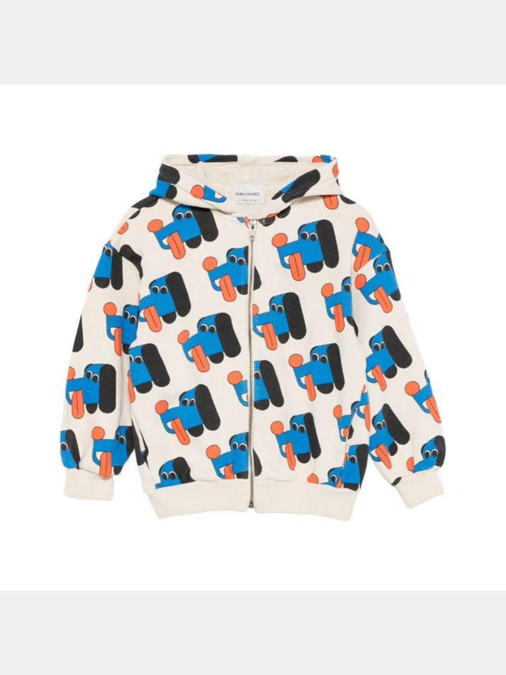 [보보쇼즈] 25FW 키즈 도그 프린트 스웻 후드집업 화이트 B225AC049 199