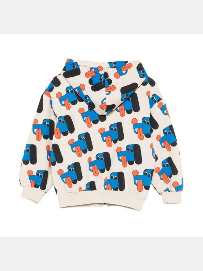 [보보쇼즈] 25FW 키즈 도그 프린트 스웻 후드집업 화이트 B225AC049 199