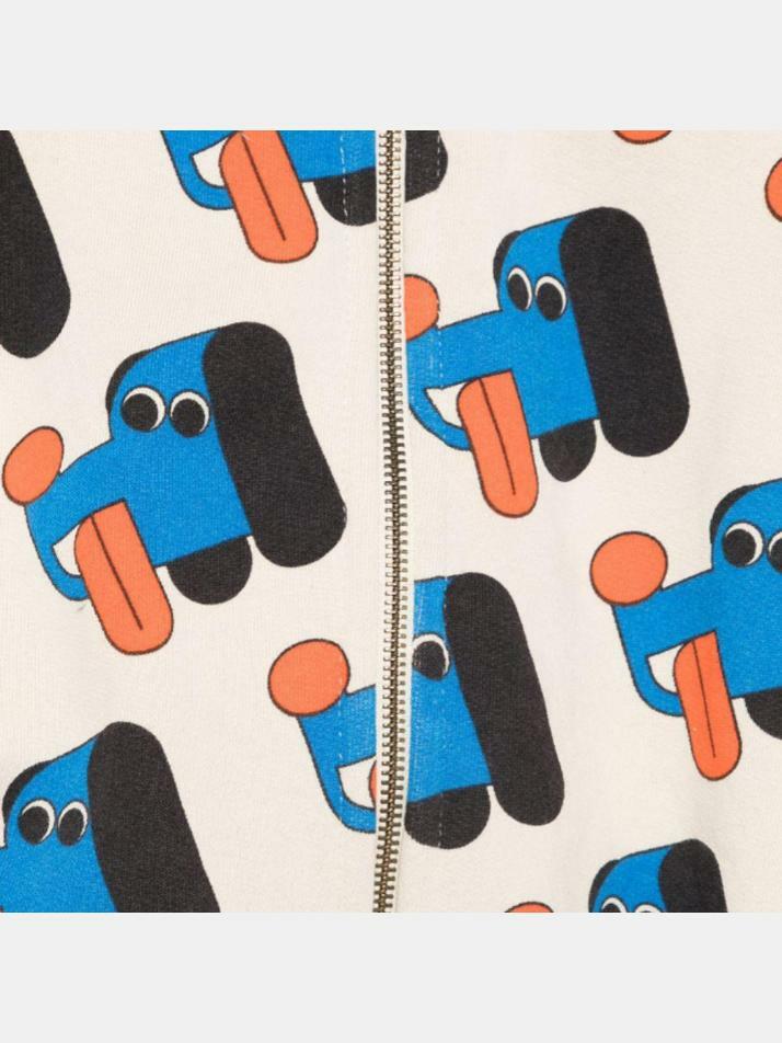 [보보쇼즈] 25FW 키즈 도그 프린트 스웻 후드집업 화이트 B225AC049 199