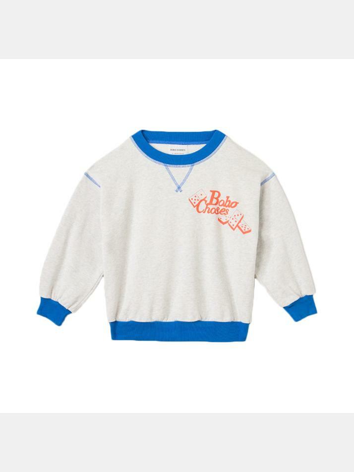 [보보쇼즈] 25FW 키즈 도미노스 프린트 스웻셔츠 라이트그레이 B225AC043 051