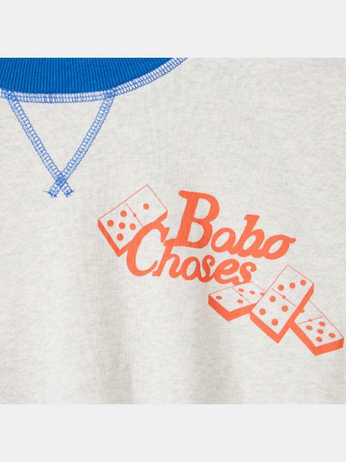 [보보쇼즈] 25FW 키즈 도미노스 프린트 스웻셔츠 라이트그레이 B225AC043 051