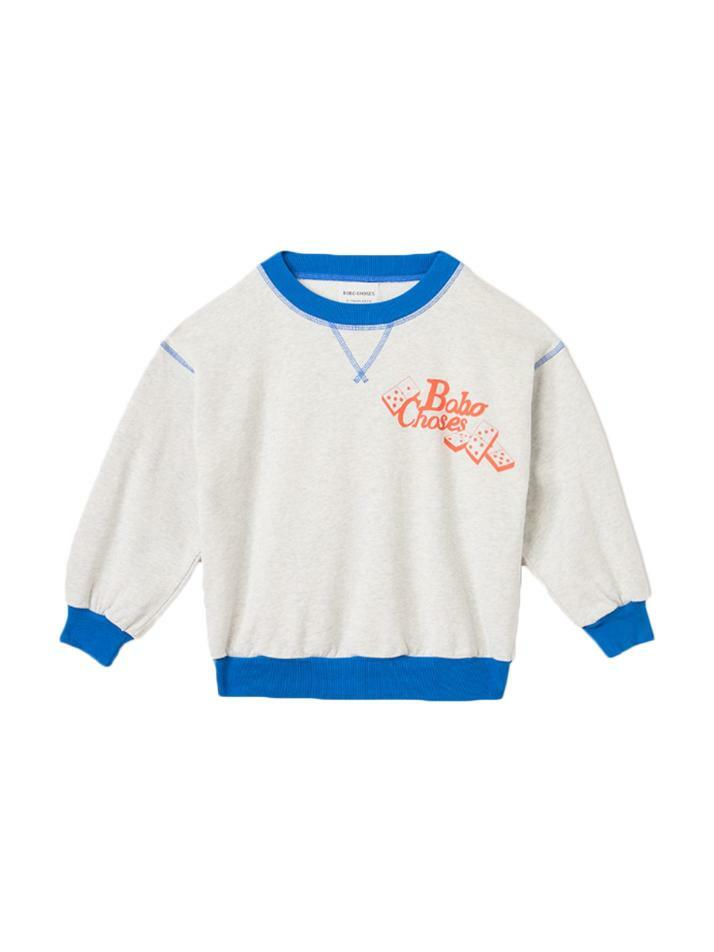 [보보쇼즈] 25FW 키즈 도미노스 프린트 스웻셔츠 라이트그레이 B225AC043 051