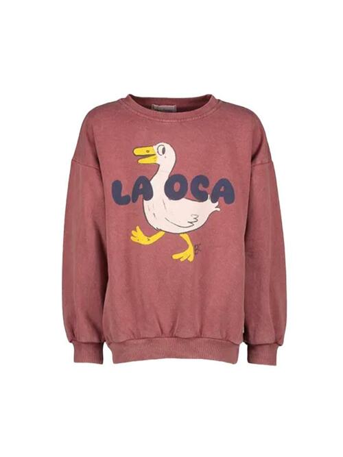 [보보쇼즈] 25FW 키즈 라오카 프린트 스웻셔츠 워시드브라운 B225AC029 211