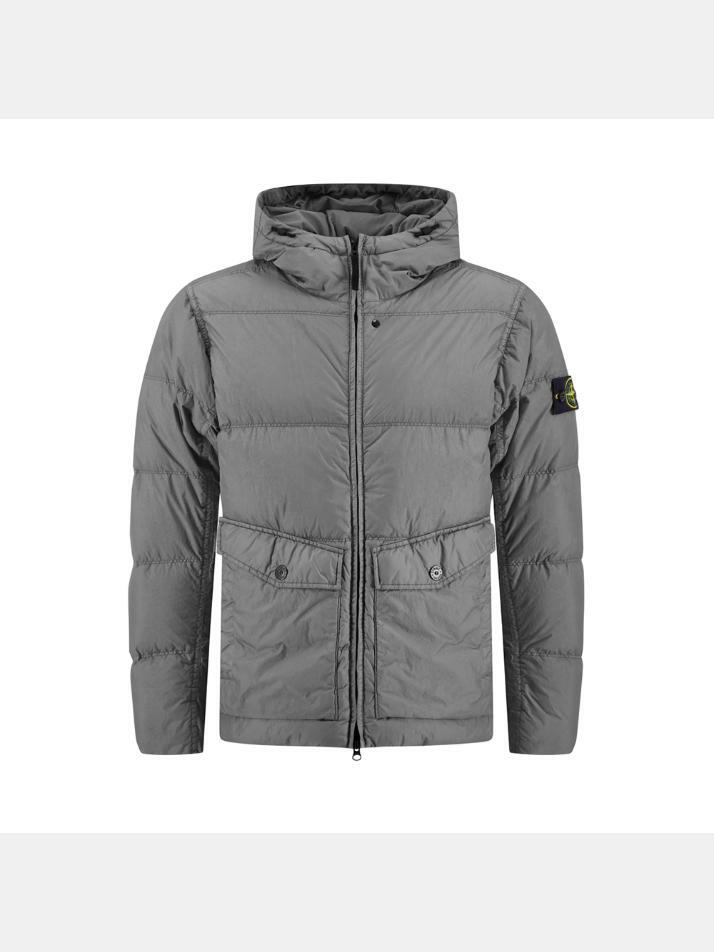 [스톤 아일랜드] 25FW 가먼트다이 크링클랩스 후드 패딩자켓 그레이 K2S15 4100011 S0A23 V006B