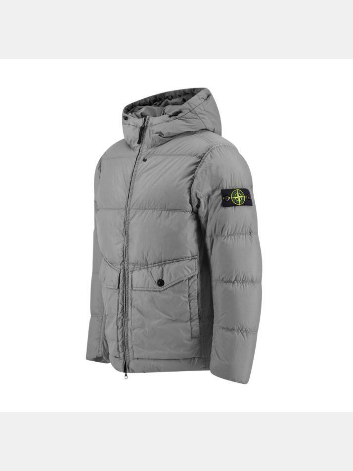 [스톤 아일랜드] 25FW 가먼트다이 크링클랩스 후드 패딩자켓 그레이 K2S15 4100011 S0A23 V006B