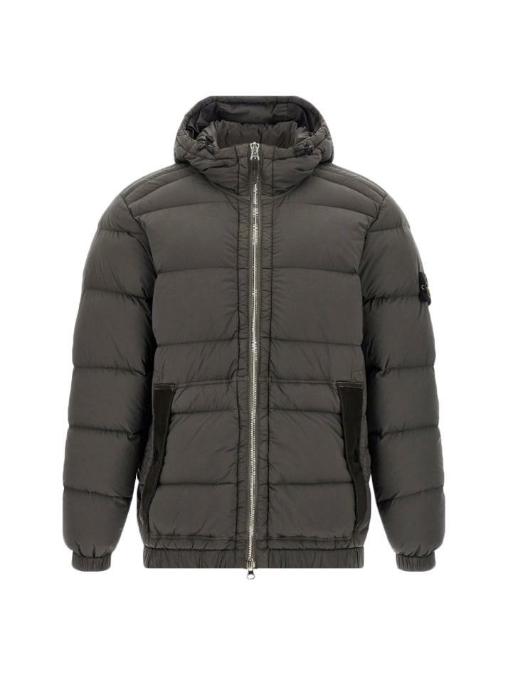 [스톤 아일랜드] 25FW 와펜 심리스 터널 나일론 후드 패딩자켓 다크그레이 K2S15 4100040 S0028 V0062