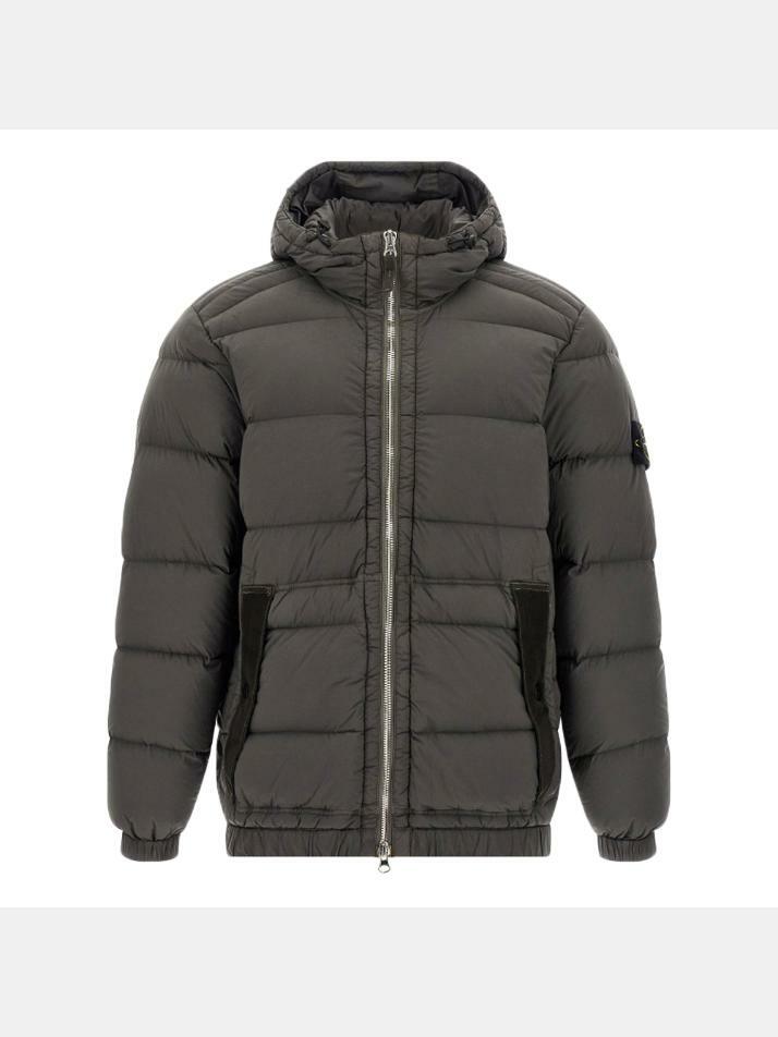 [스톤 아일랜드] 25FW 와펜 심리스 터널 나일론 후드 패딩자켓 다크그레이 K2S15 4100040 S0028 V0062