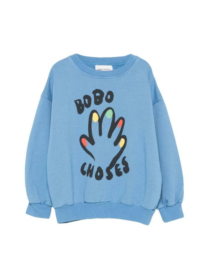 [보보쇼즈] 25FW 키즈 하이파이브 프린트 스웻셔츠 블루 B225AC035 421