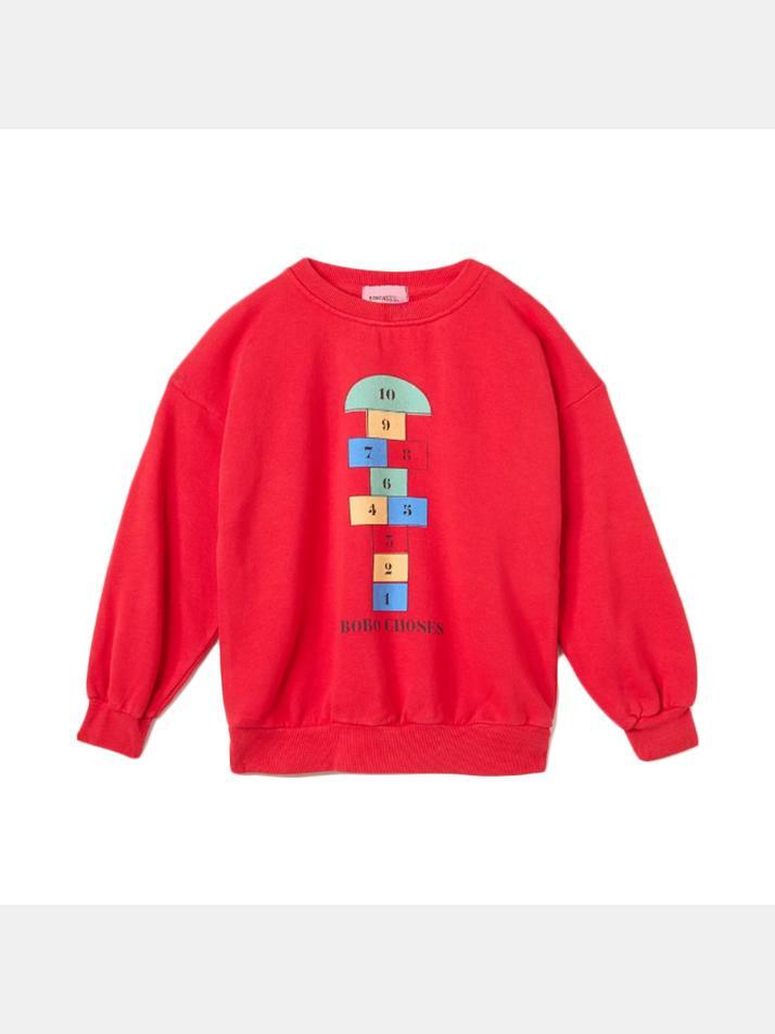 [보보쇼즈] 25FW 키즈 홉스코치 프린트 스웻셔츠 레드 B225AC036 611