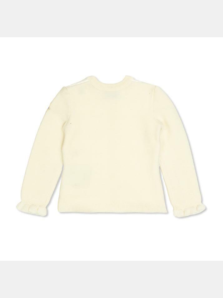 [몽클레어] 25FW 키즈 로고 패치 니트 믹스 패딩자켓 아이보리 9B000 03 M1131 040