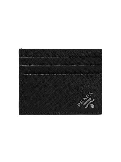 [프라다] 25FW 사피아노 메탈 은장로고 카드지갑 블랙 2MC223 QME F0002
