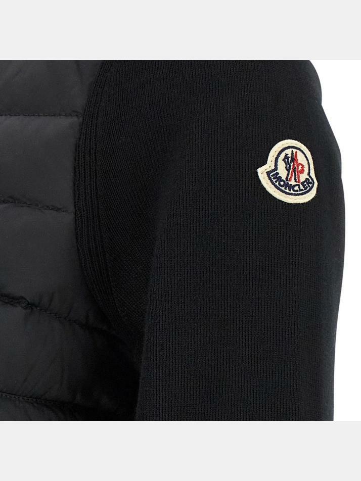 [몽클레어] 25FW 로고 패치 믹스 니트 패딩 자켓 블랙 9B510 00 A9018 999