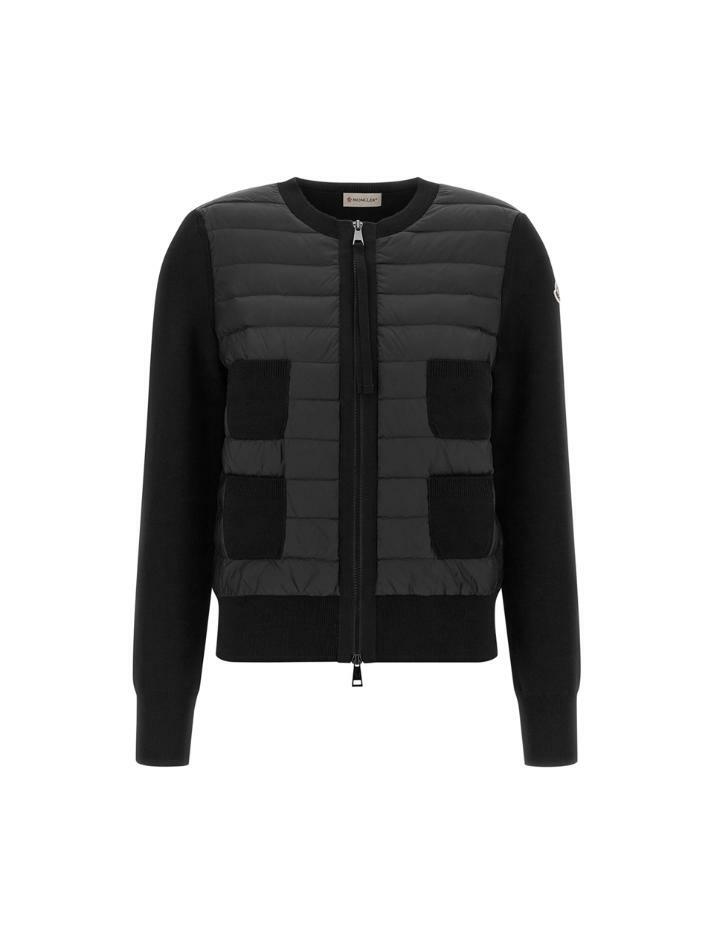 [몽클레어] 25FW 로고 패치 믹스 니트 패딩 자켓 블랙 9B510 00 A9018 999